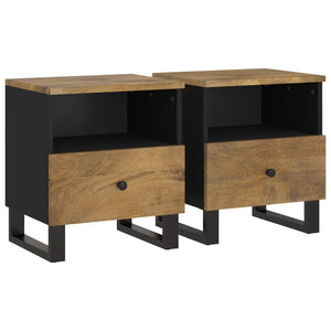 vidaXL Bedside Cabinets 2 pcs Solid Wood Mango&Engineered Wood