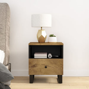 vidaXL Bedside Cabinets 2 pcs Solid Wood Mango&Engineered Wood