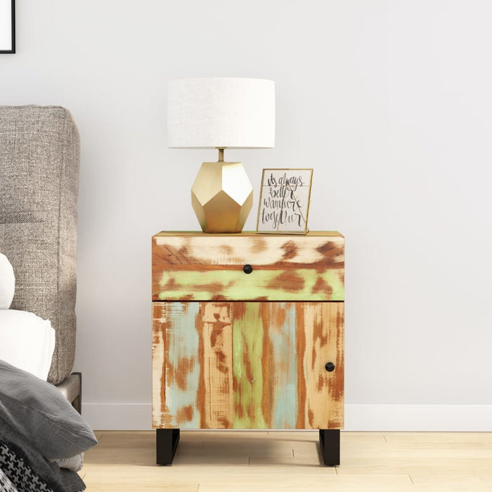 vidaXL Bedside Cabinet 50x33x60cm Solid Wood Reclaimed&Engineered Wood