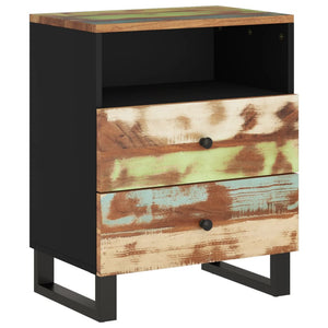 vidaXL Bedside Cabinet 50x33x62cm Solid Wood Reclaimed&Engineered Wood