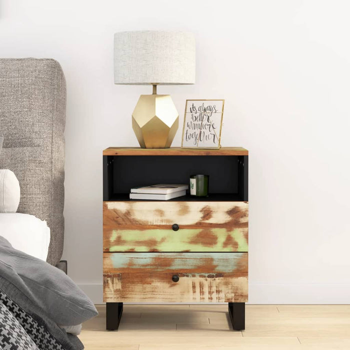 vidaXL Bedside Cabinet 50x33x62cm Solid Wood Reclaimed&Engineered Wood