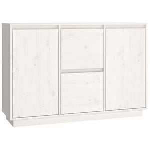 vidaXL Sideboard White 111x34x75 cm Solid Wood Pine