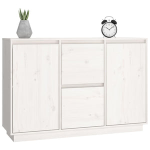 vidaXL Sideboard White 111x34x75 cm Solid Wood Pine