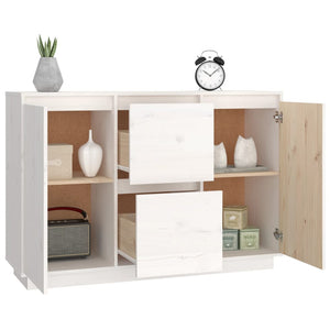 vidaXL Sideboard White 111x34x75 cm Solid Wood Pine