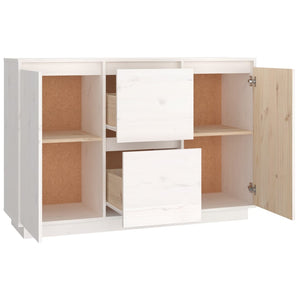 vidaXL Sideboard White 111x34x75 cm Solid Wood Pine