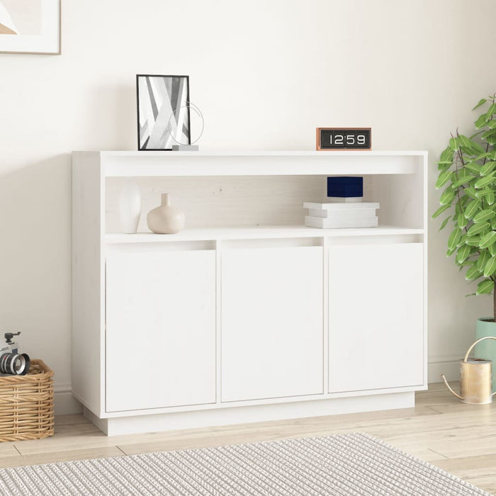 vidaXL Sideboard White 104.5x34x80 cm Solid Wood Pine