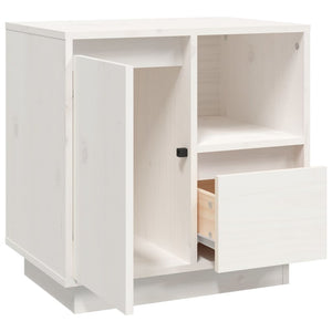 vidaXL Bedside Cabinet White 50x34x50 cm Solid Wood Pine