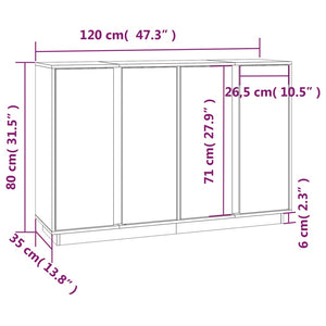 vidaXL Sideboard 120x35x80 cm Solid Wood Pine