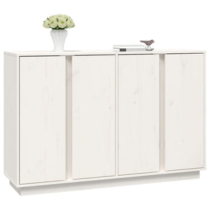 vidaXL Sideboard White 120x35x80 cm Solid Wood Pine