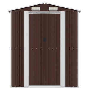 vidaXL Garden Shed Dark Brown 192x1021x223 cm Galvanised Steel