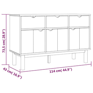 vidaXL Sideboard OTTA 114x43x73.5 cm Solid Wood Pine