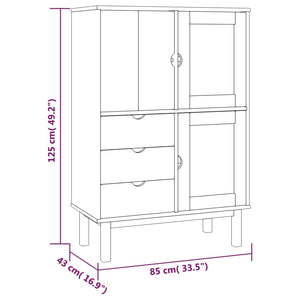 vidaXL Highboard OTTA 85x43x125 cm Solid Wood Pine