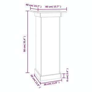 vidaXL Flower Stand White 40x40x90 cm Solid Wood Pine