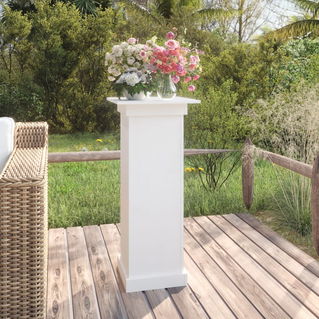 vidaXL Flower Stand White 40x40x90 cm Solid Wood Pine