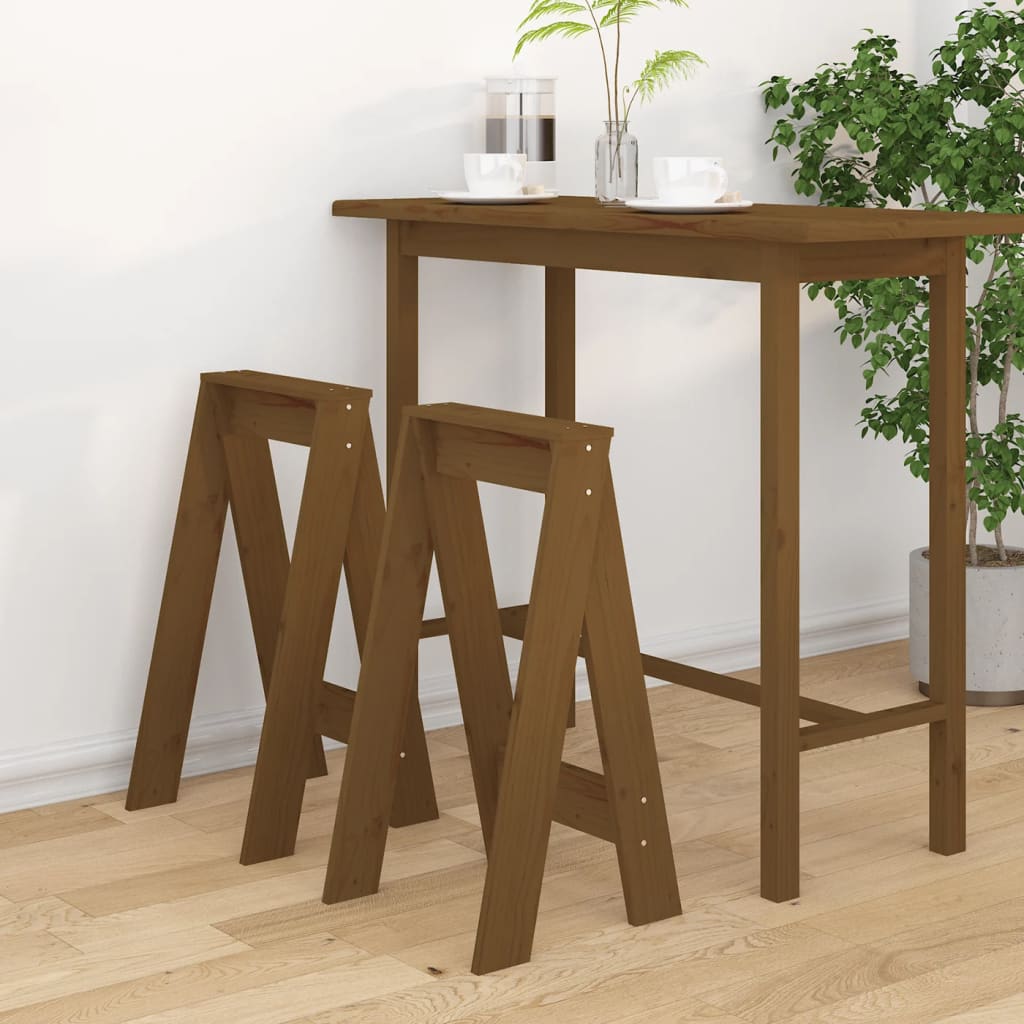 vidaXL Stools 2 pcs Honey Brown 40x40x75 cm Solid Wood Pine