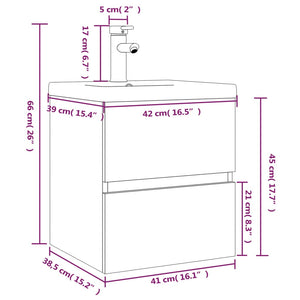 vidaXL Sink Cabinet with Built-in Basin Grey Sonoma Engineered Wood
