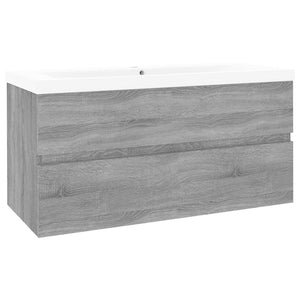 vidaXL Sink Cabinet with Built-in Basin Grey Sonoma Engineered Wood