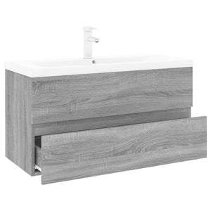 vidaXL Sink Cabinet with Built-in Basin Grey Sonoma Engineered Wood