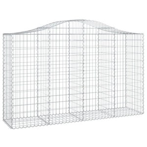 vidaXL Arched Gabion Basket 200x50x120/140 cm Galvanised Iron