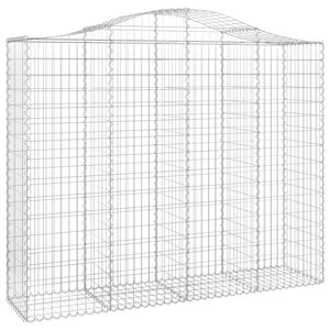 vidaXL Arched Gabion Basket 200x50x160/180 cm Galvanised Iron