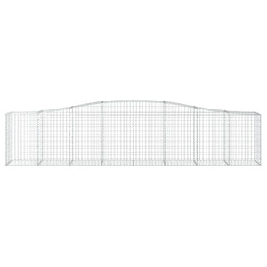 vidaXL Arched Gabion Basket 400x50x80/100 cm Galvanised Iron