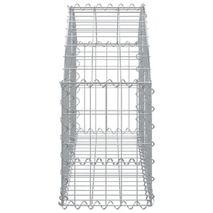 vidaXL Arched Gabion Basket 100x30x40/60 cm Galvanised Iron