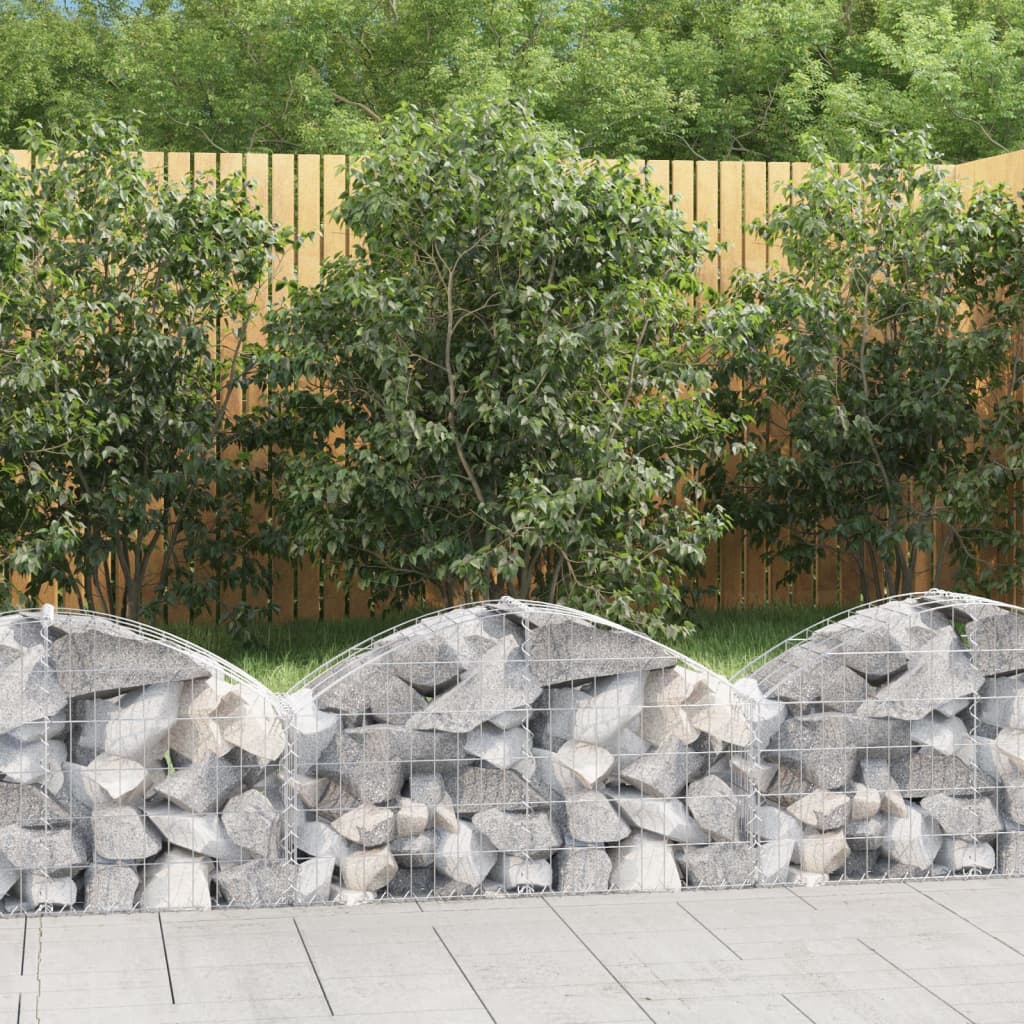 vidaXL Arched Gabion Basket 100x30x40/60 cm Galvanised Iron