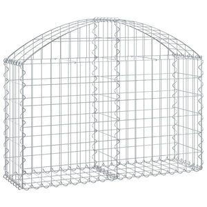 vidaXL Arched Gabion Basket 100x30x60/80 cm Galvanised Iron