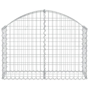 vidaXL Arched Gabion Basket 100x30x60/80 cm Galvanised Iron