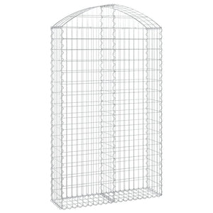 vidaXL Arched Gabion Basket 100x30x160/180 cm Galvanised Iron