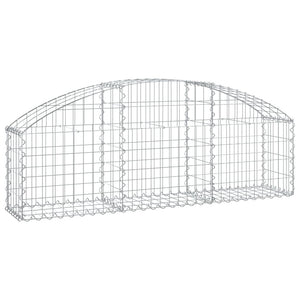 vidaXL Arched Gabion Basket 150x30x40/60 cm Galvanised Iron