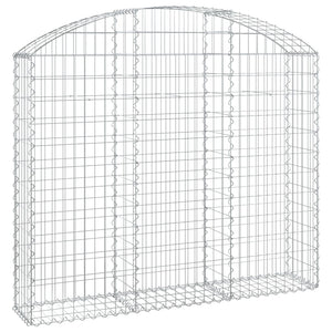 vidaXL Arched Gabion Basket 150x30x120/140 cm Galvanised Iron