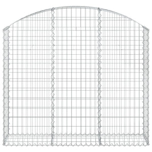 vidaXL Arched Gabion Basket 150x30x120/140 cm Galvanised Iron