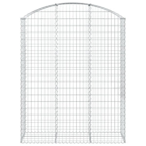 vidaXL Arched Gabion Basket 150x50x180/200 cm Galvanised Iron