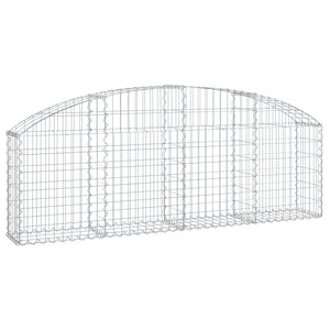 vidaXL Arched Gabion Basket 200x30x60/80 cm Galvanised Iron