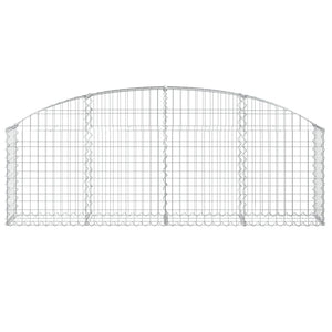 vidaXL Arched Gabion Basket 200x30x60/80 cm Galvanised Iron