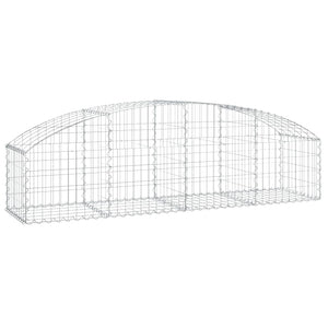 vidaXL Arched Gabion Basket 200x50x40/60 cm Galvanised Iron