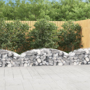 vidaXL Arched Gabion Basket 200x50x40/60 cm Galvanised Iron