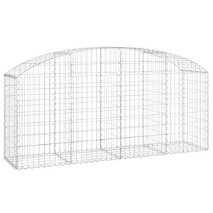 vidaXL Arched Gabion Basket 200x50x80/100 cm Galvanised Iron