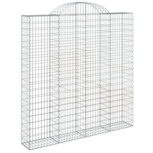 vidaXL Arched Gabion Basket 200x30x200/220 cm Galvanised Iron