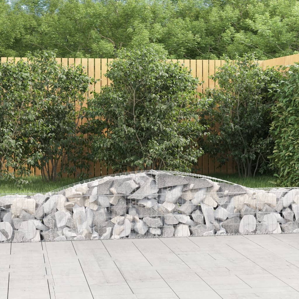 vidaXL Arched Gabion Basket 400x30x40/60 cm Galvanised Iron