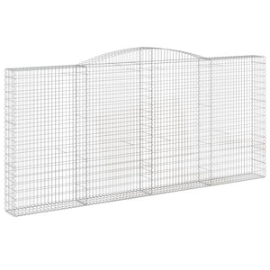 vidaXL Arched Gabion Basket 400x30x180/200 cm Galvanised Iron