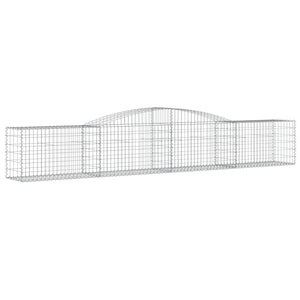 vidaXL Arched Gabion Basket 400x50x60/80 cm Galvanised Iron