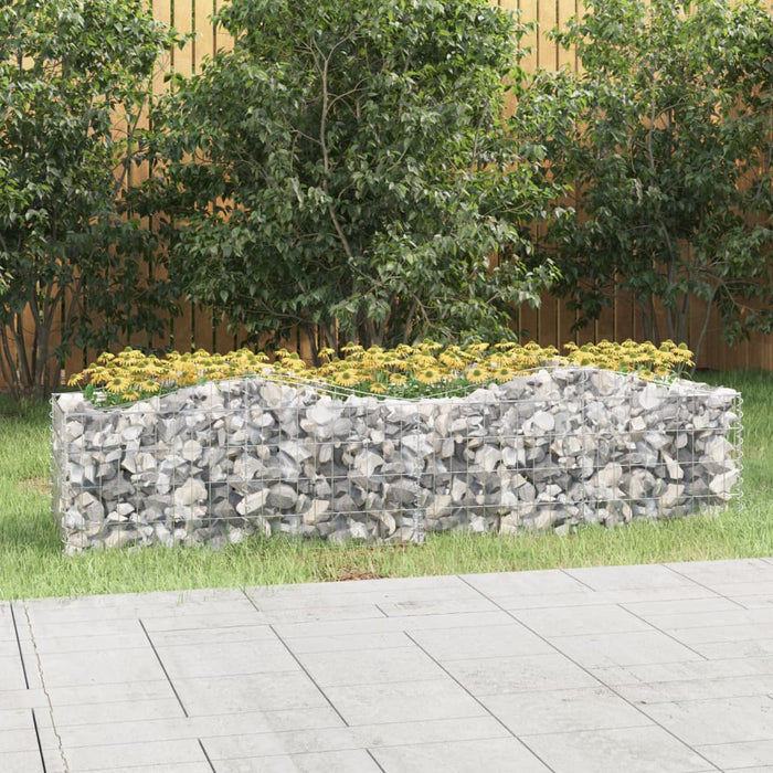 vidaXL Arched Gabion Raised Bed 200x50x50 cm Galvanised Iron