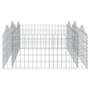 vidaXL Arched Gabion Raised Bed 200x100x50 cm Galvanised Iron