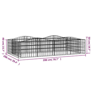 vidaXL Arched Gabion Raised Bed 200x100x50 cm Galvanised Iron