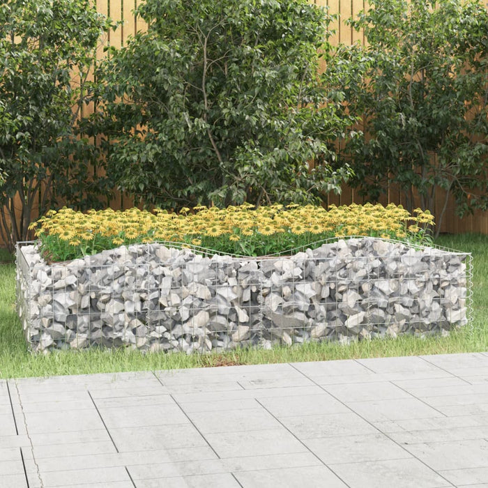 vidaXL Arched Gabion Raised Bed 200x100x50 cm Galvanised Iron