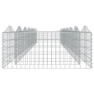 vidaXL Arched Gabion Raised Bed 600x100x50 cm Galvanised Iron