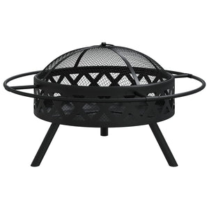 vidaXL Fire Pit with Poker 70 cm XXL Steel