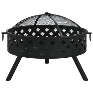 vidaXL Fire Pit with Poker 58 cm XXL Steel